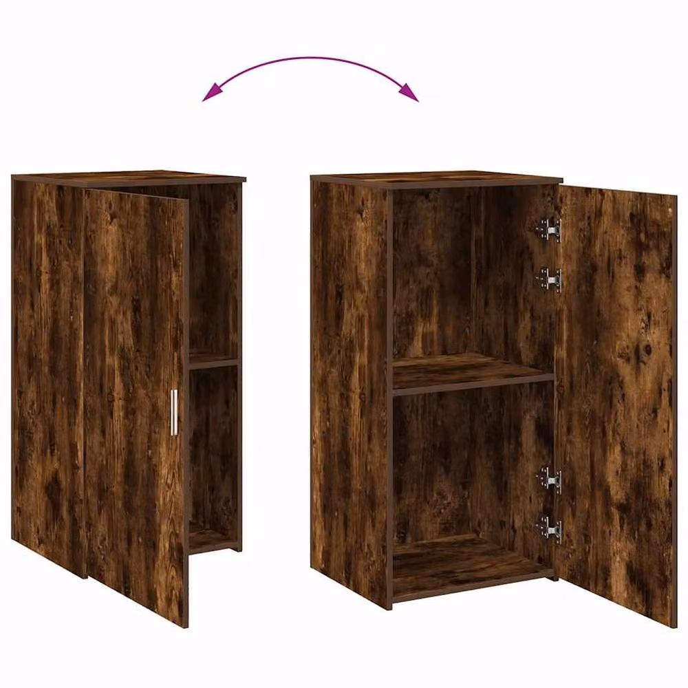 Berkfield Home Modern Wall Mounted Storage Cabinet in Smoked Oak Brown, W/D/H: 50 x 45 x 103.5 cm – 4