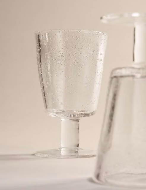 M&S Set of 2 Transparent Geometric Bubble Wine Glasses