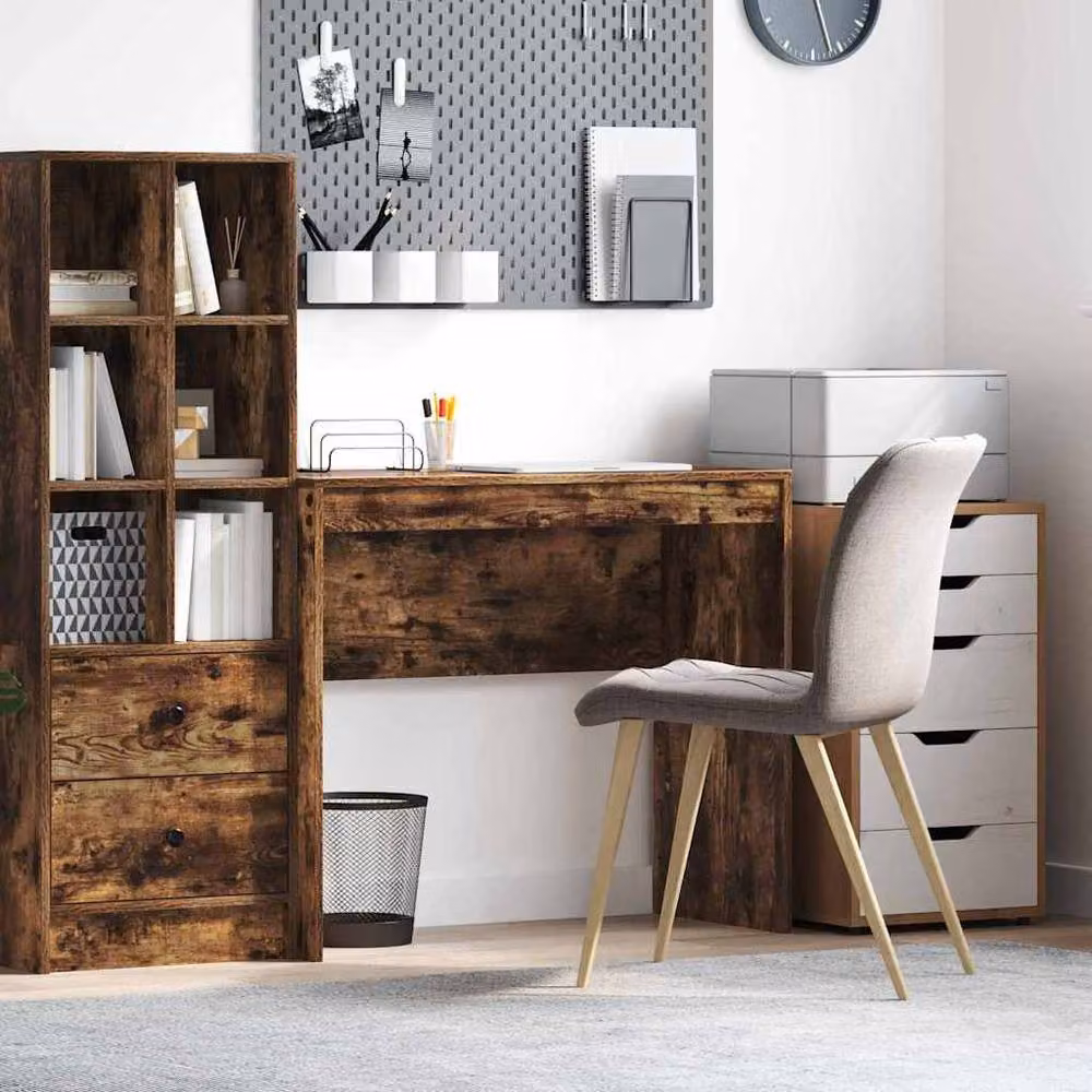 Berkfield Home Writing Desk in Smoked Oak Brown, W/D/H: 90 x 40 x 76 cm – 2