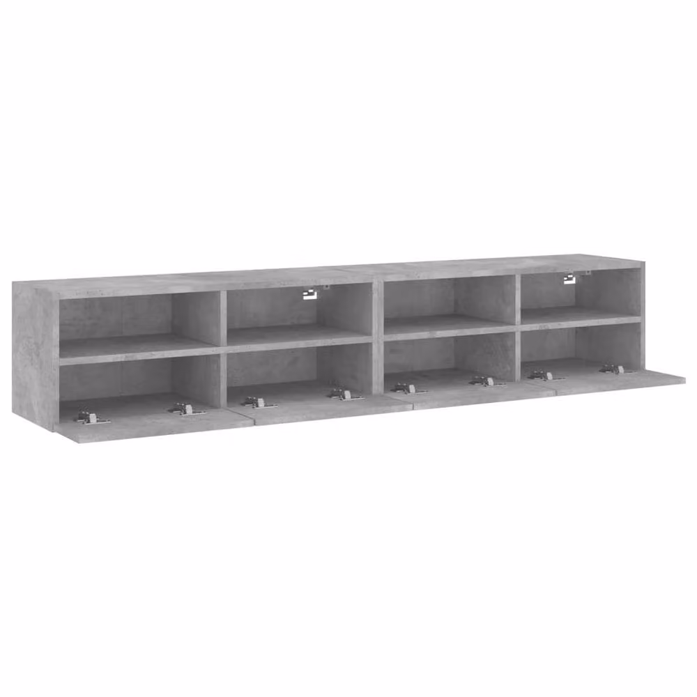 Berkfield Home Set of 2 Wall Mounted TV Cabinets in Concrete Grey, W/D/H: 80 x 30 x 30 cm – 5
