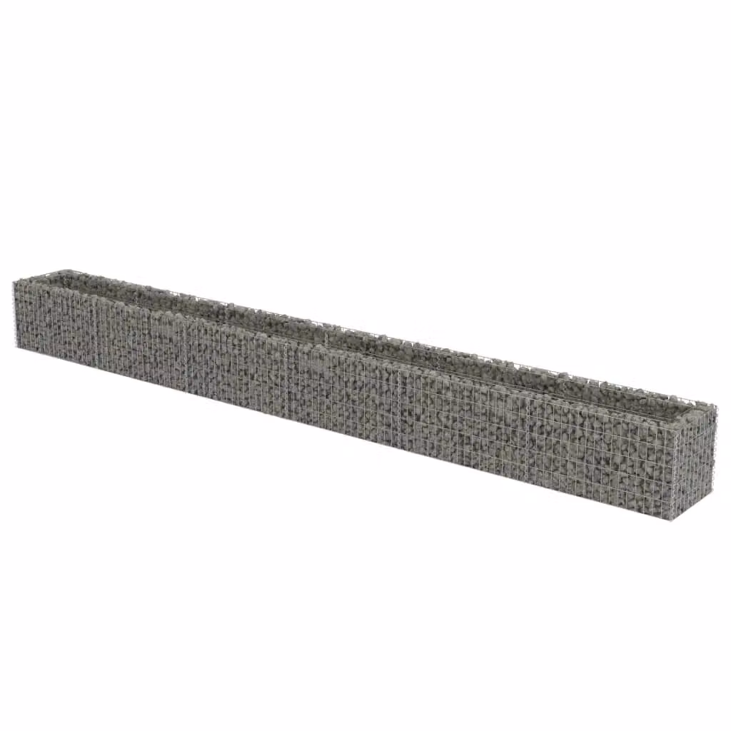Berkfield Home Silver Galvanised Steel Stone Gabion Raised Bed, W: 540 cm, D: 50 cm, H: 50 cm – 2