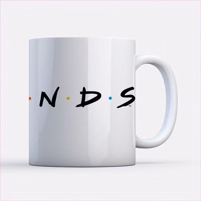Official Friends Logo Ceramic Mug in White