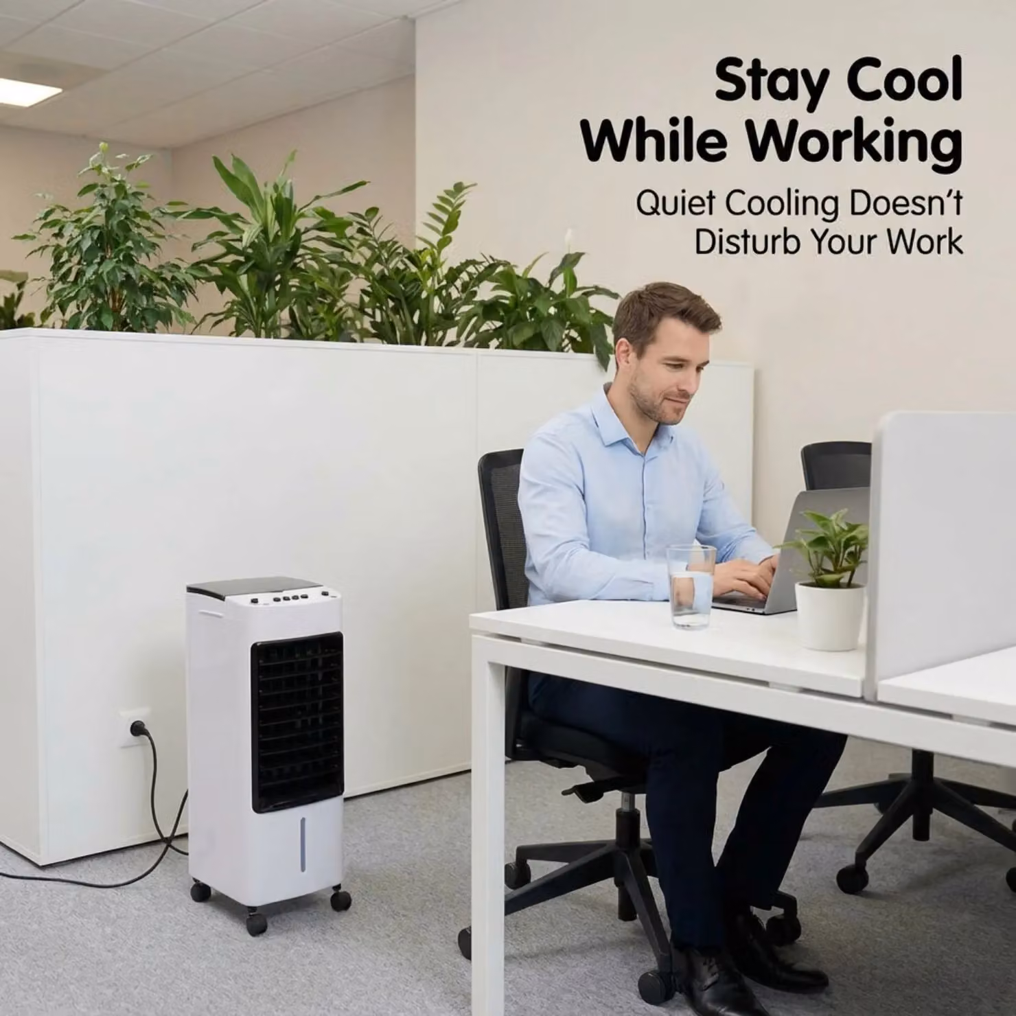 Alivio 4L Portable Air Cooler and Humidifier, 65W Evaporative Cooling Unit with 3 Speeds, 3 Modes, 120 Degree Oscillation and 2 Ice Packs, White – 6
