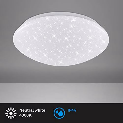 Briloner White LED Ceiling Light with Star Effect, IP44, 12W, 1200 Lumens, 4000K, Diameter: 28 cm – 2