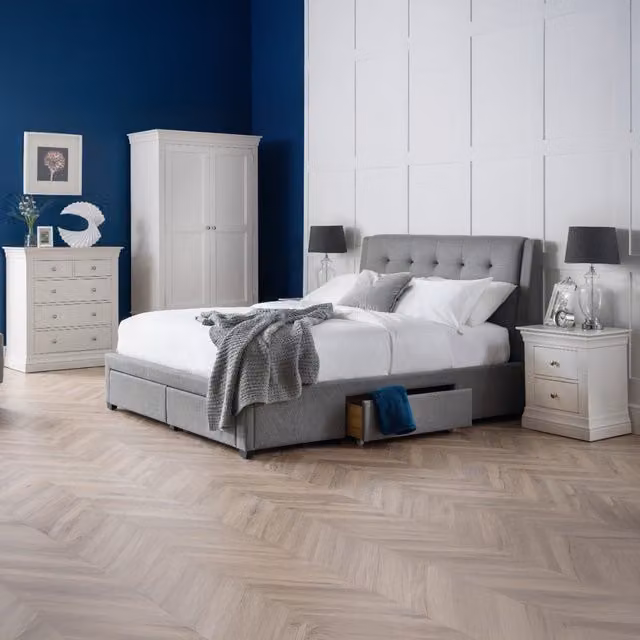 Julian Bowen Fullerton Upholstered Fabric 4 Drawer Storage Bed Frame, Grey, 140 x 200 cm – 3