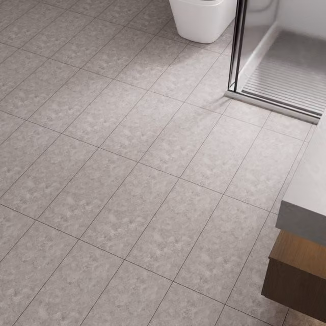Livingandhome Set of 28 Self-adhesive Stone-look PVC Flooring Planks in Grey