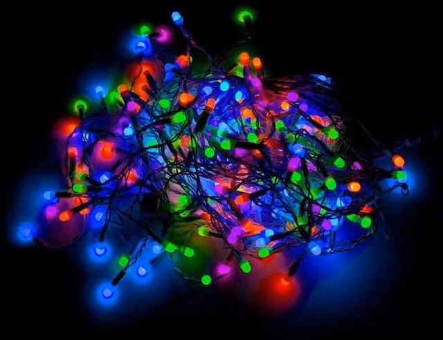 Shatchi 2000 LED Multicolour Christmas Cluster Fairy Lights with Green Cable and Timer – 1