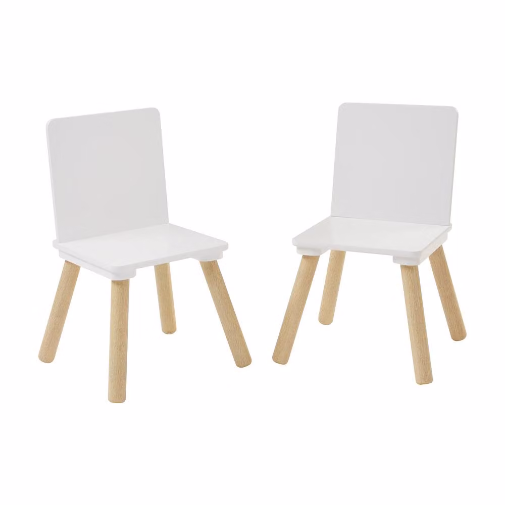 Liberty House Toys Kids Scandinavian Pine and White Wooden Chairs, Pack of 2 – 2
