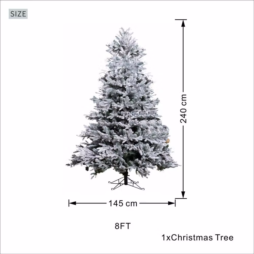 Direct Wicker 8ft Noble Fir Snow Covered Christmas Tree in White with 1,402 Branch Tips – 2