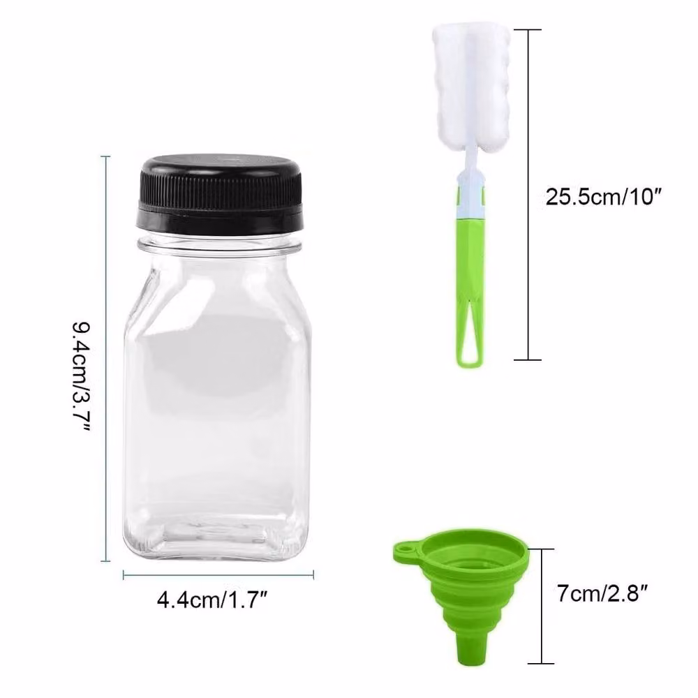 SPETLEK 12 Pack Clear Plastic 4oz Screw Top Juice and Shot Bottles – 2