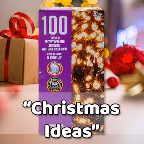 VFM e-Store Warm White Christmas String Lights with 100 Bulbs in White – 5