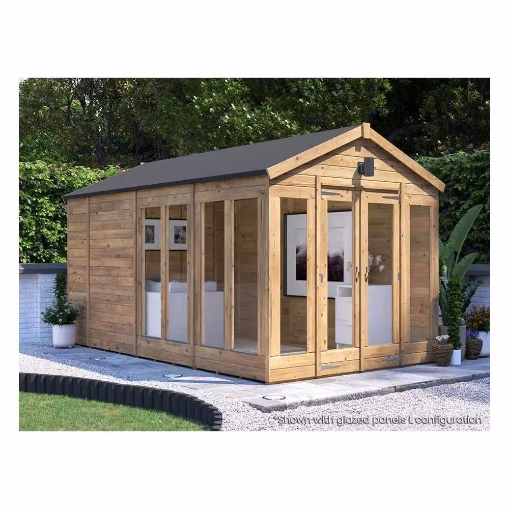 Dunster House RagePanda Modular Summerhouse with Gable Roof in Brown – 6