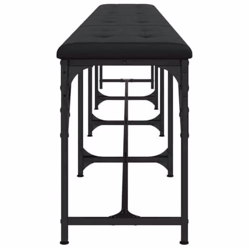 vidaXL Modern Dining Bench in Black with Steel and Synthetic Leather, W: 248 cm, D: 32 cm, H: 45 cm – 3