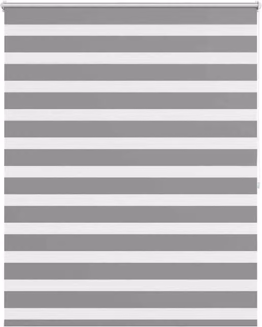 Berkfield Home Zebra Day and Night Blind in Grey and White, W: 140 cm, H: 175 cm