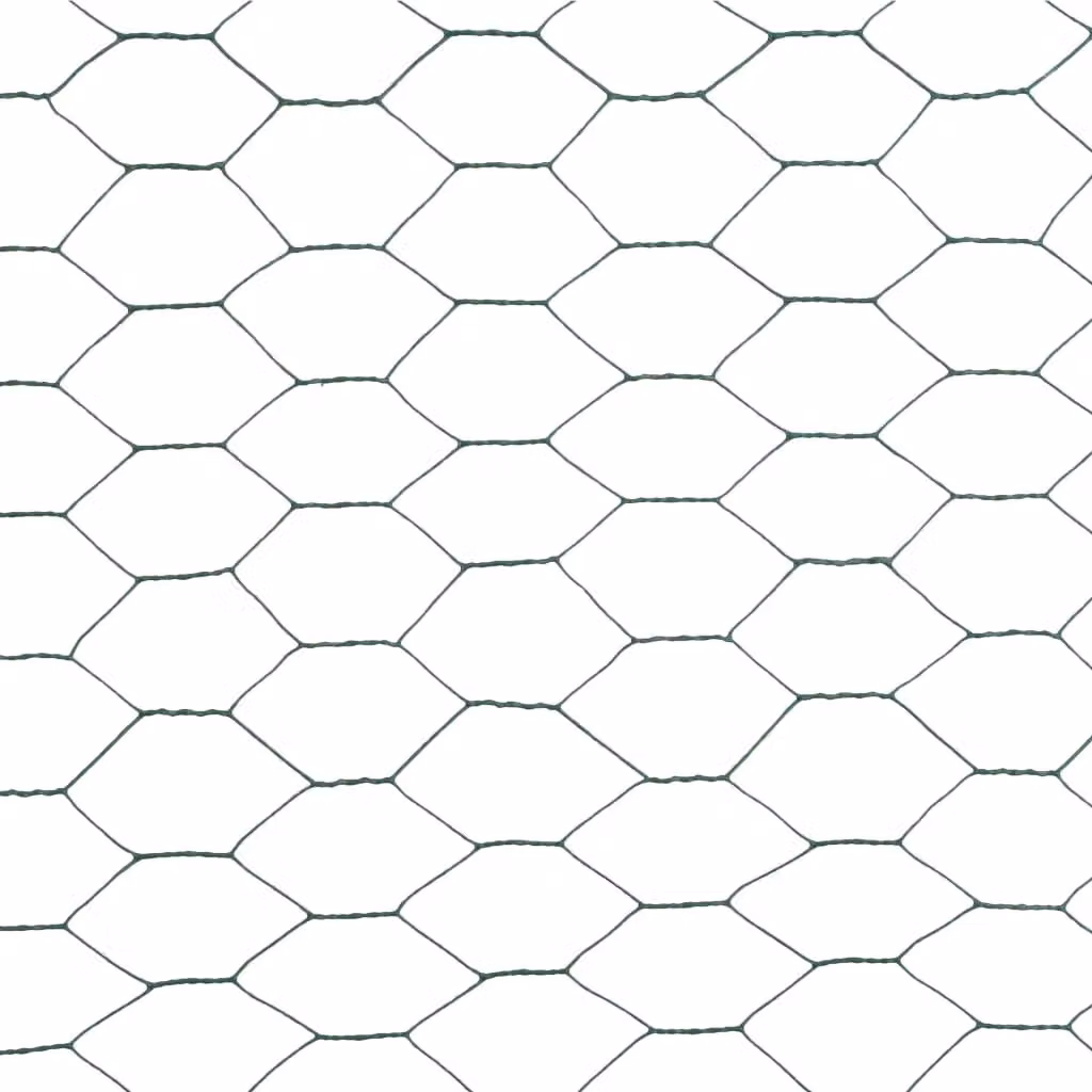 Berkfield Home Green PVC Coated Steel Chicken Wire Fence, 25 x 1.5 m – 4