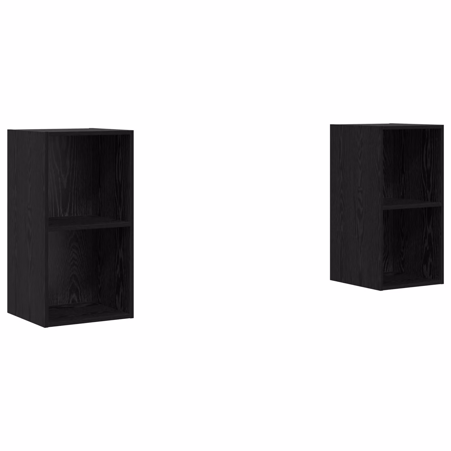 Berkfield Home 2-Piece Wall TV Cabinet in Black Oak, W/D/H: 37 x 37 x 72 cm – 2