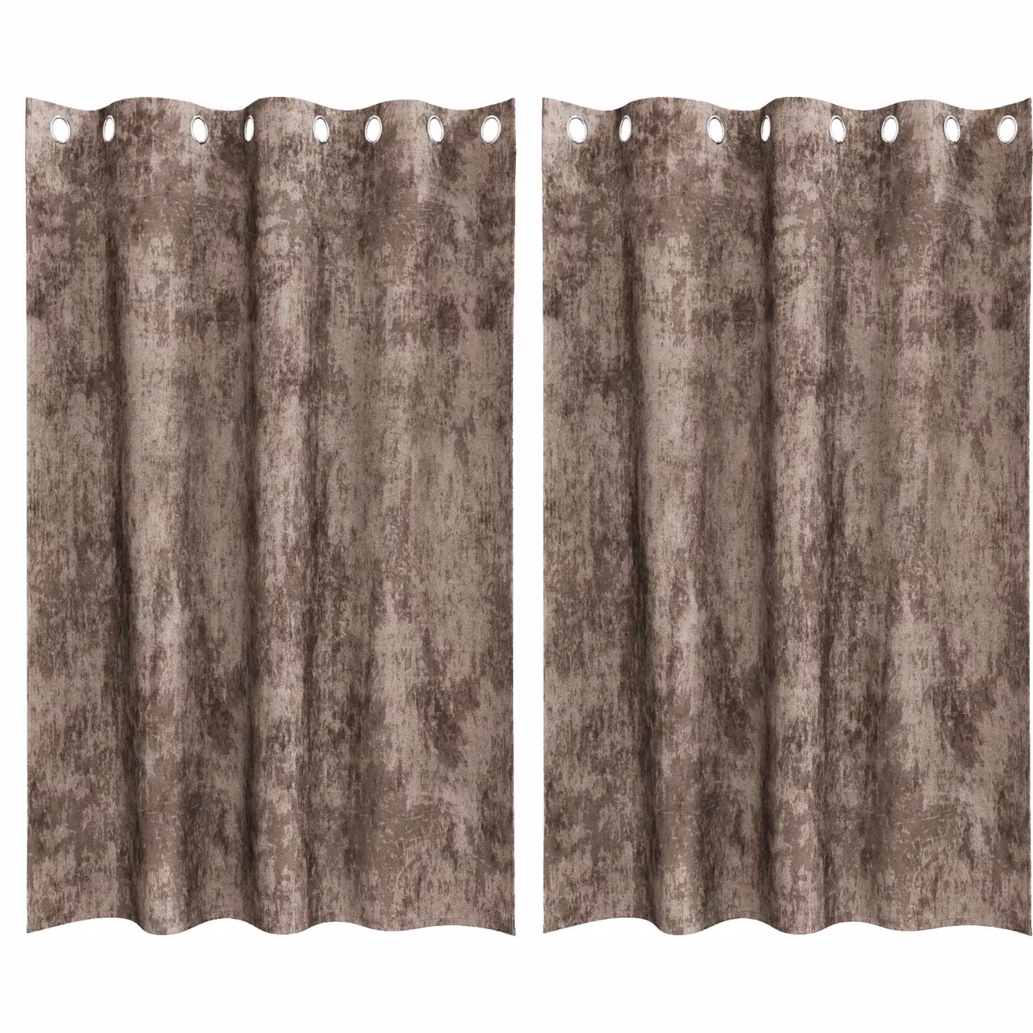 Berkfield Home Cappuccino Brown Eyelet Curtains, Polyester, W: 140 cm, H: 175 cm – 2