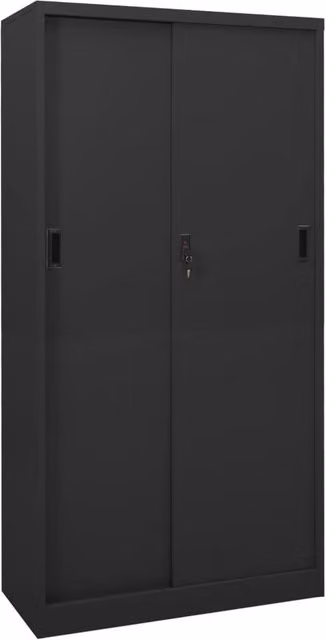 Berkfield Home Office Cabinet with Sliding Doors in Anthracite and Black, W/D/H: 90 x 40 x 180 cm