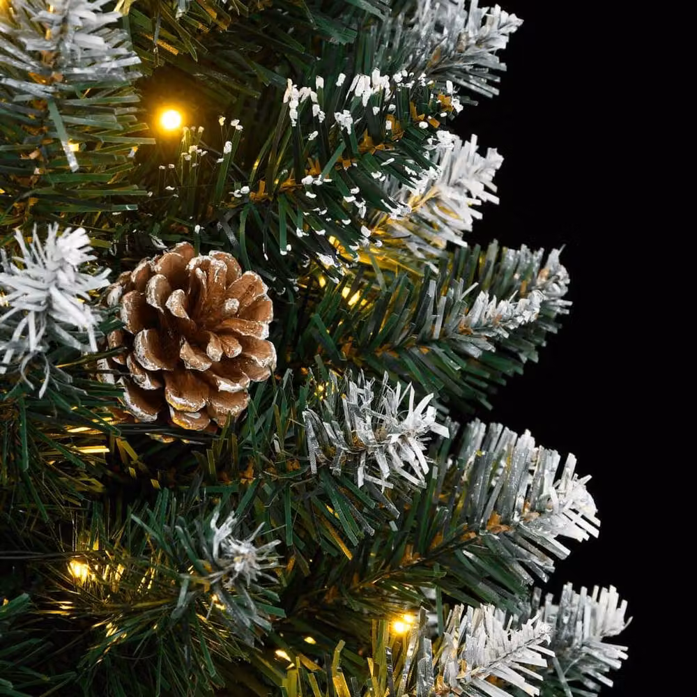 Berkfield Home Realistic Artificial Slim Christmas Tree with 300 LEDs, Green, Height: 210 cm – 5
