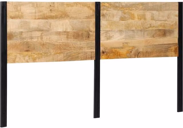 Berkfield Home Industrial Mango Wood and Iron Headboard in Brown, Width: 180 cm – 1