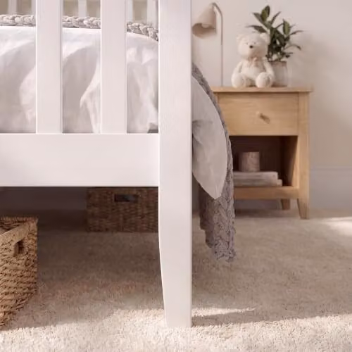Junior Vida Orion Single Kids Sleigh Bed Frame in White Solid Pine Wood H 100 x W 95 x D 213 cm – 3