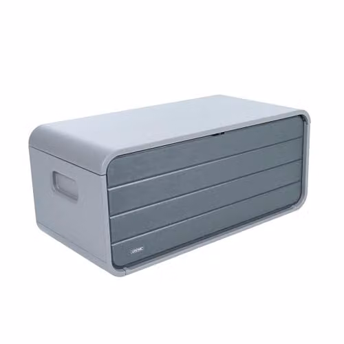 LIFETIME Modern Grey Garden Deck Box with Soft-Close Lid and Lock