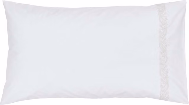 Bedeck of Belfast Marielle Pair of Standard Cotton Percale Pillowcases, Coral