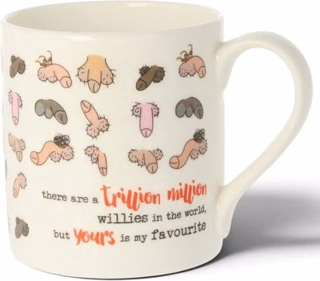 Mclaggan A Trillion Million Willies Gift Mug in Multicolour Bone China and Ceramic