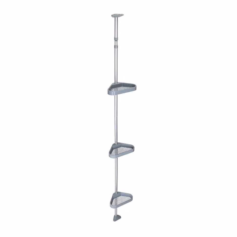NESTLUNE Triple Shelf Telescopic Shower Caddy in Grey – 2