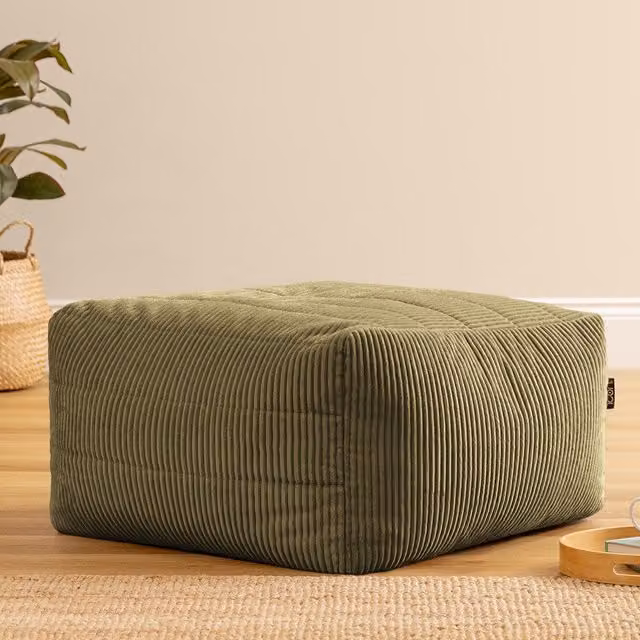 icon Noa Slab Upholstered Sofa in Sage Green Jumbo Cord