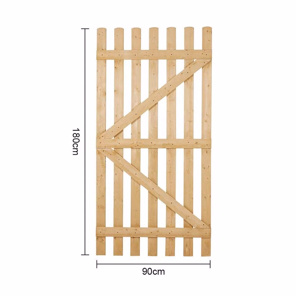 Kelvenix Brown Wooden Swing Garden Gate, W: 180 cm, H: 120 cm, D: 90 cm – 2