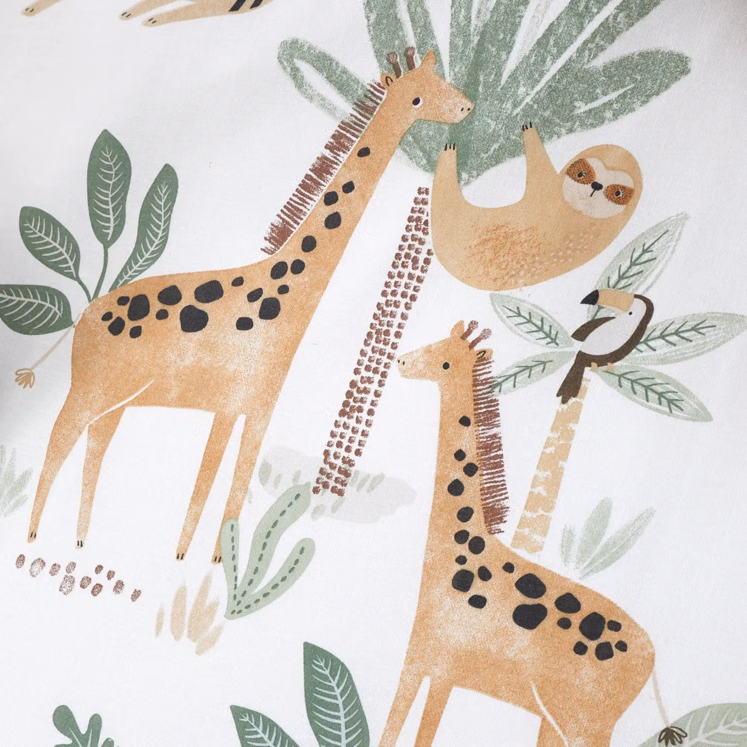 Happy Linen Company Jungle Safari Animals Reversible Duvet Cover and Pillowcase Set in Ivory and Beige for Toddlers – 2