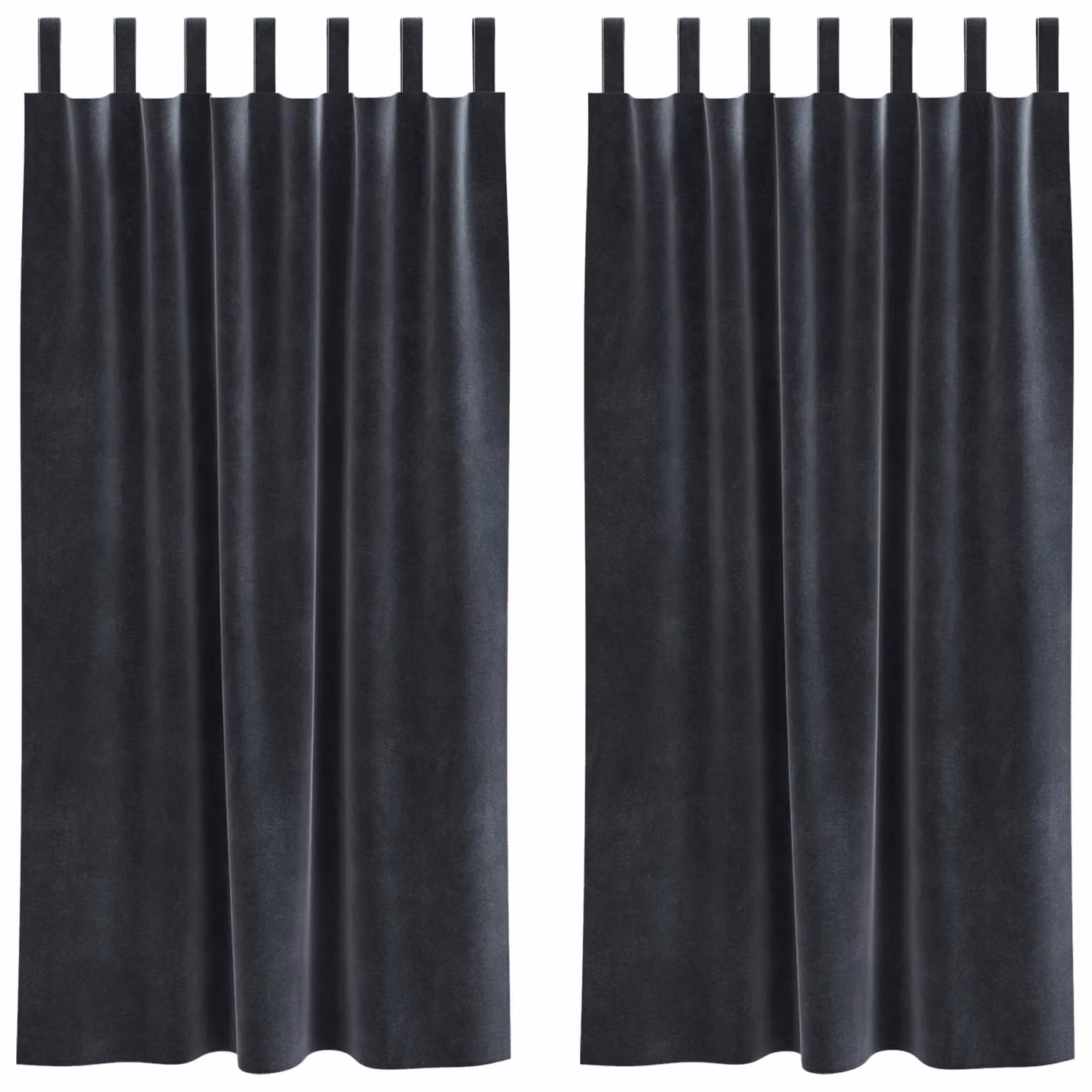 Berkfield Home Dark Grey Velvet Blackout Curtains with Hanging Loops, 2 Pack – 2