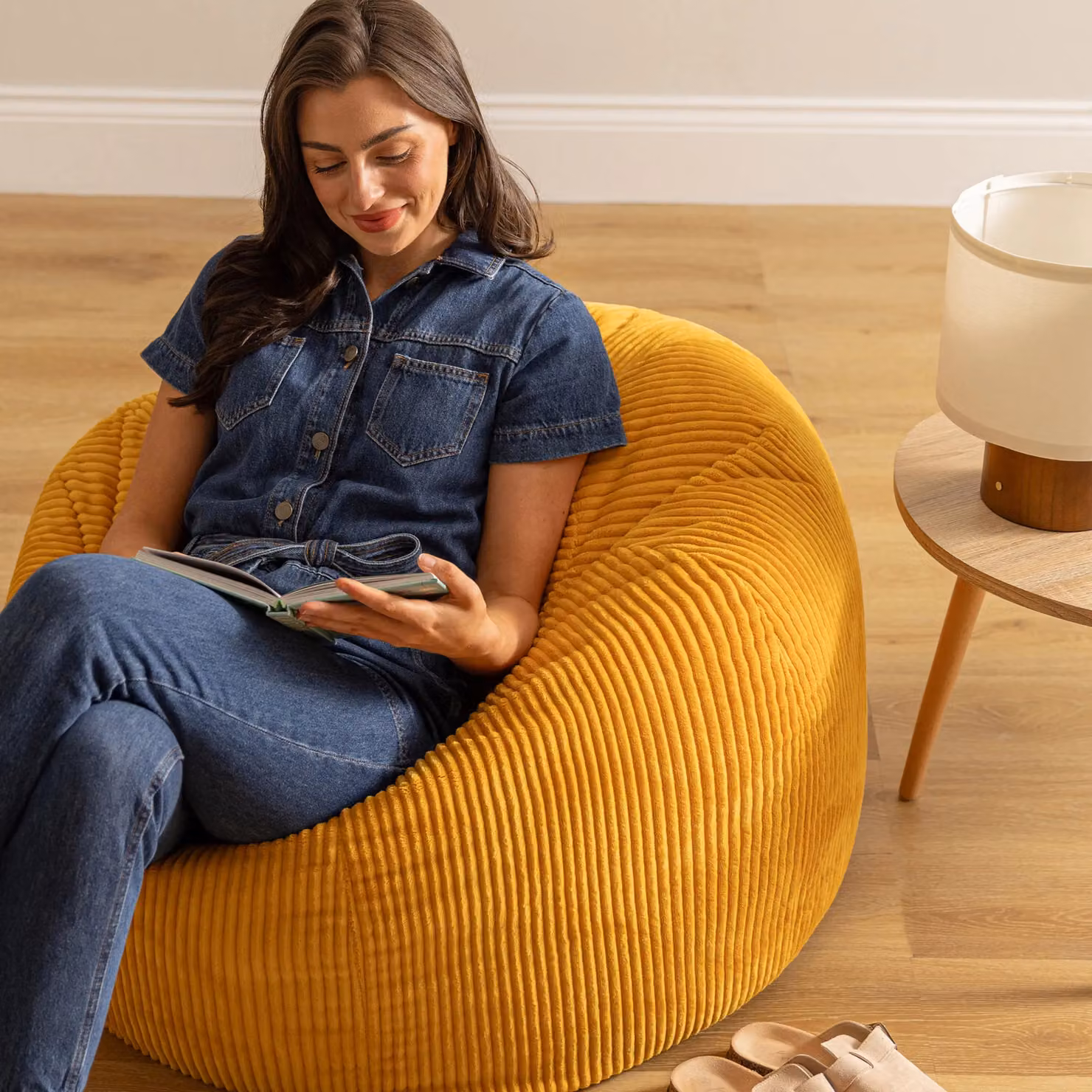 ICON Kingston Classic Corduroy Beanbag 2 Pack in Yellow – 2