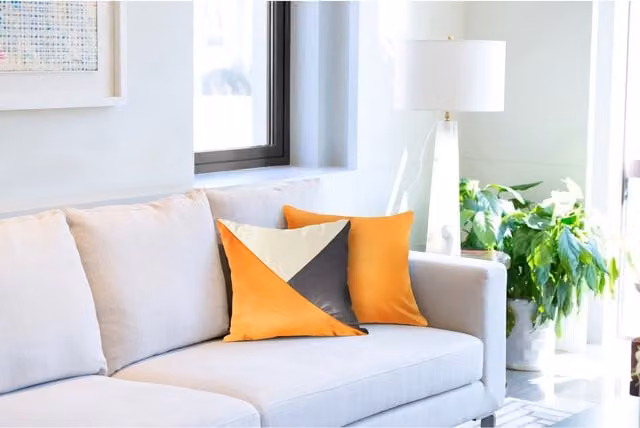 NewEdgeBlinds Modern Square Velvet Cushion Cover in Orange