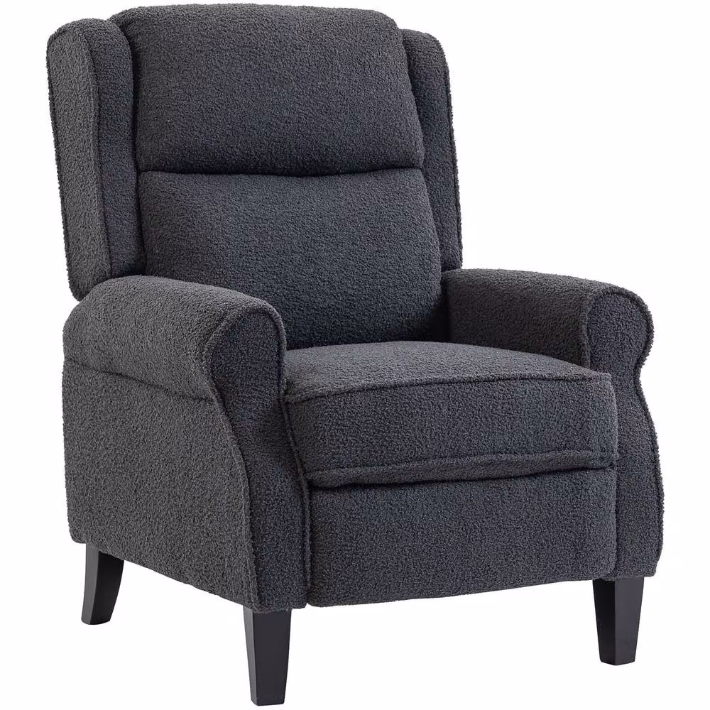 STILVORA Grey Fabric Recliner Armchair with Integrated Footrest and Metal Frame – 5