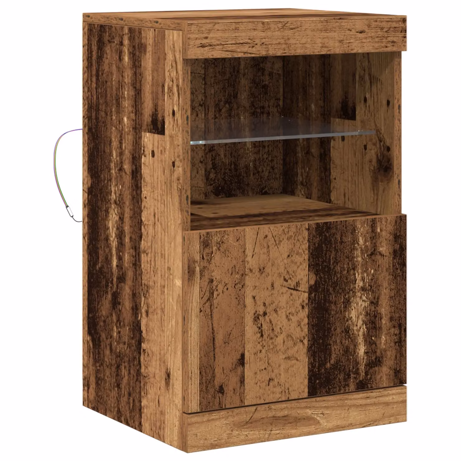 Berkfield Home Rustic Wood Sideboard with Integrated LED Lights, Brown, W: 41 cm, D: 37 cm, H: 67 cm – 2