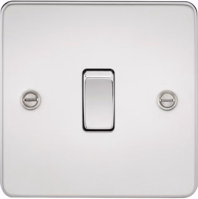 Knightsbridge FP2000PC Polished Chrome 2 Way Flush Plate Switch