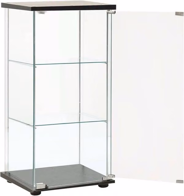 Berkfield Home Modern Black Storage Cabinet with Transparent Glass Doors – 1