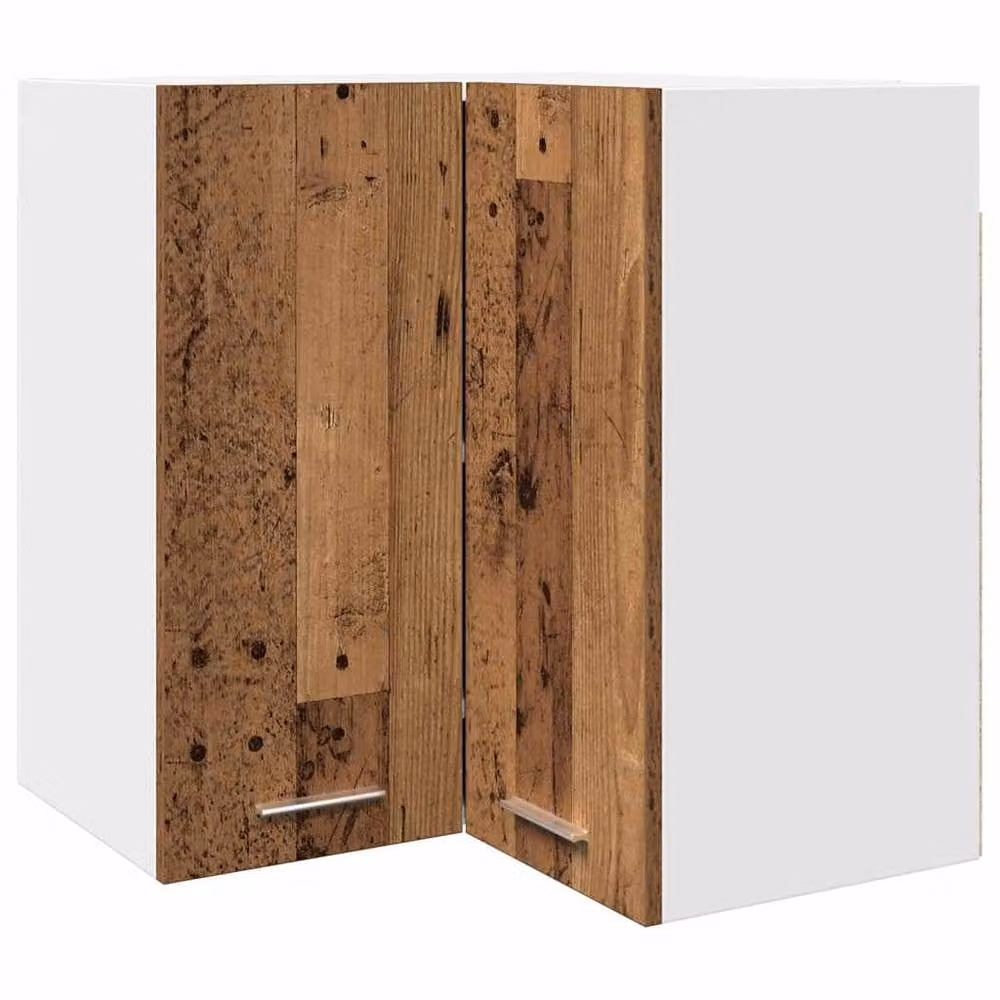 Berkfield Home Lyon Wall Mounted Corner Cabinet in Old Wood Brown, W/D/H: 57 x 57 x 60 cm – 2