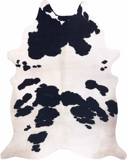 RugsX White Cow Hide Style Animal Print Rug, W: 150 cm, D: 100 cm