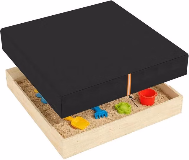FLAVORA Black Square Polyester Sandbox Cover, W/D/H: 50 x 50 x 50 cm – 1