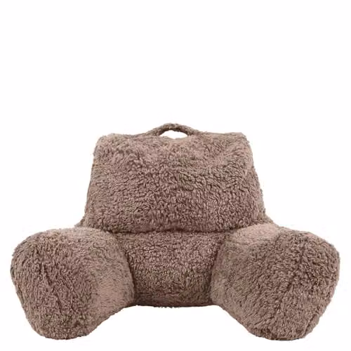 icon Brown Teddy Fleece Cuddle Reading Cushion with Microbead Filling and Carry Handle – 3