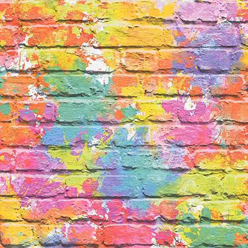 Muriva L33505 Abstract Camouflage Brick Washable Wallpaper in Multicolour