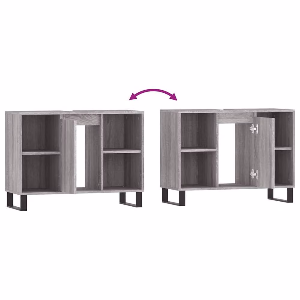 Berkfield Home Grey Sonoma Bathroom Cabinet W/D/H: 80 x 33 x 60 cm – 2