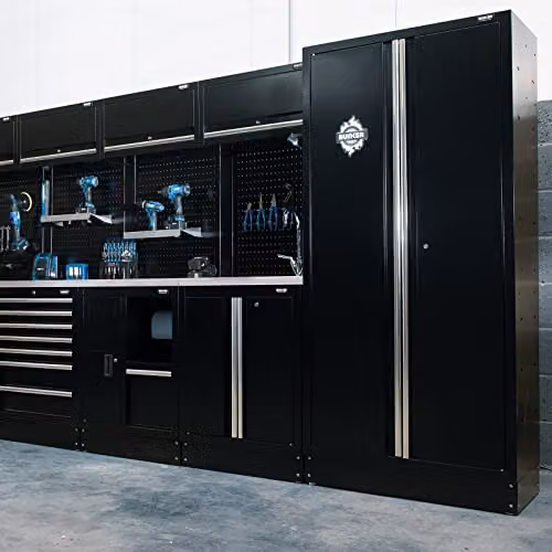 Draper Bunker Industrial Black Metal Tall Floor Cabinet, H 200 cm x W 91.5 cm x D 45.8 cm – 2