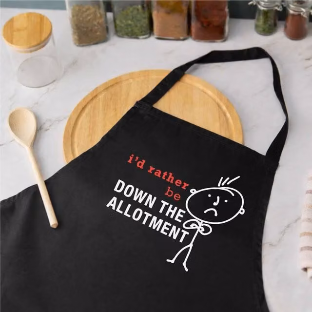 60 Second Makeover Men's I'd Rather Be Down The Allotment Black Apron – 1