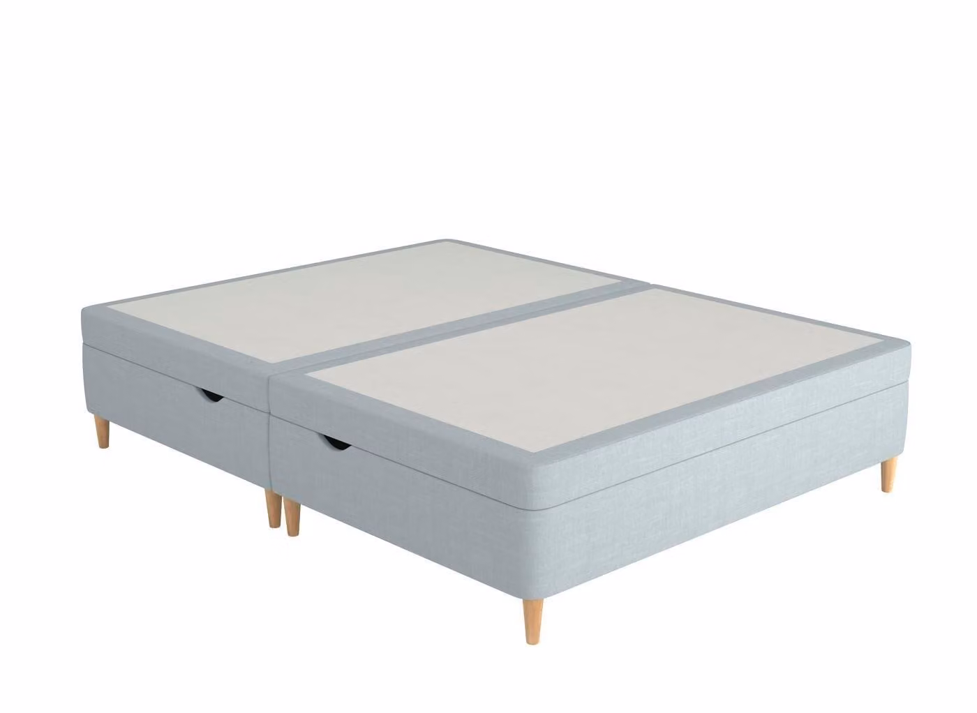 TheraPur Grey Bouclé Fabric Shallow Ottoman Divan Bed Base