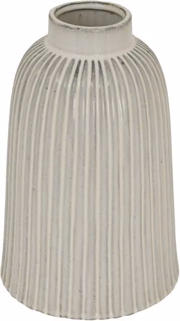 Hill Interiors Monte Bell Ceramic Tabletop Vase in White, H: 30.0 cm, W: 19.0 cm, D: 19.0 cm