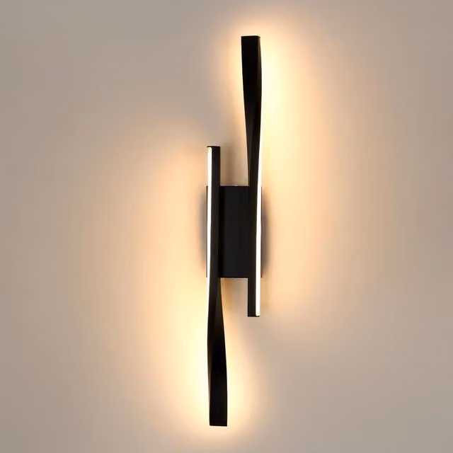 COMELY Black Aluminium LED Indoor Wall Light with Warm White 3000K Up and Down Lighting – 1
